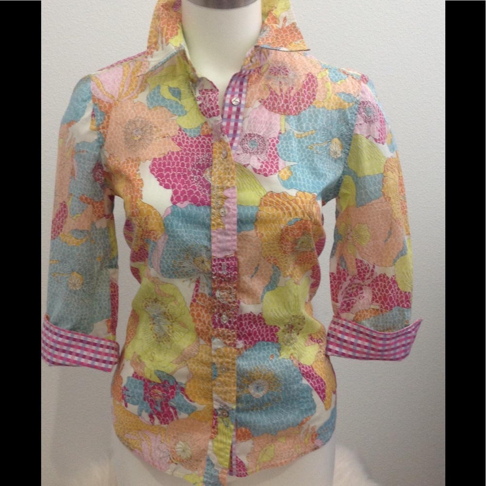 Robert Graham  3/4 Sleeve Button Down! Sz M